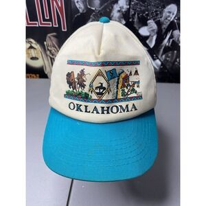 Vintage 90s Headwear Oklahoma Aztec Snapback Hat Cap Adjustable